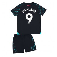 Manchester City Erling Haaland #9 Tredjeställ Barn 2023-24 Korta ärmar (+ Korta byxor)